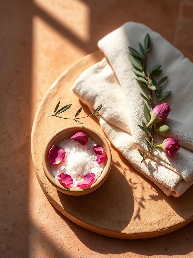 Mediterrane Spa-Stillleben Komposition